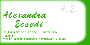 alexandra ecsedi business card